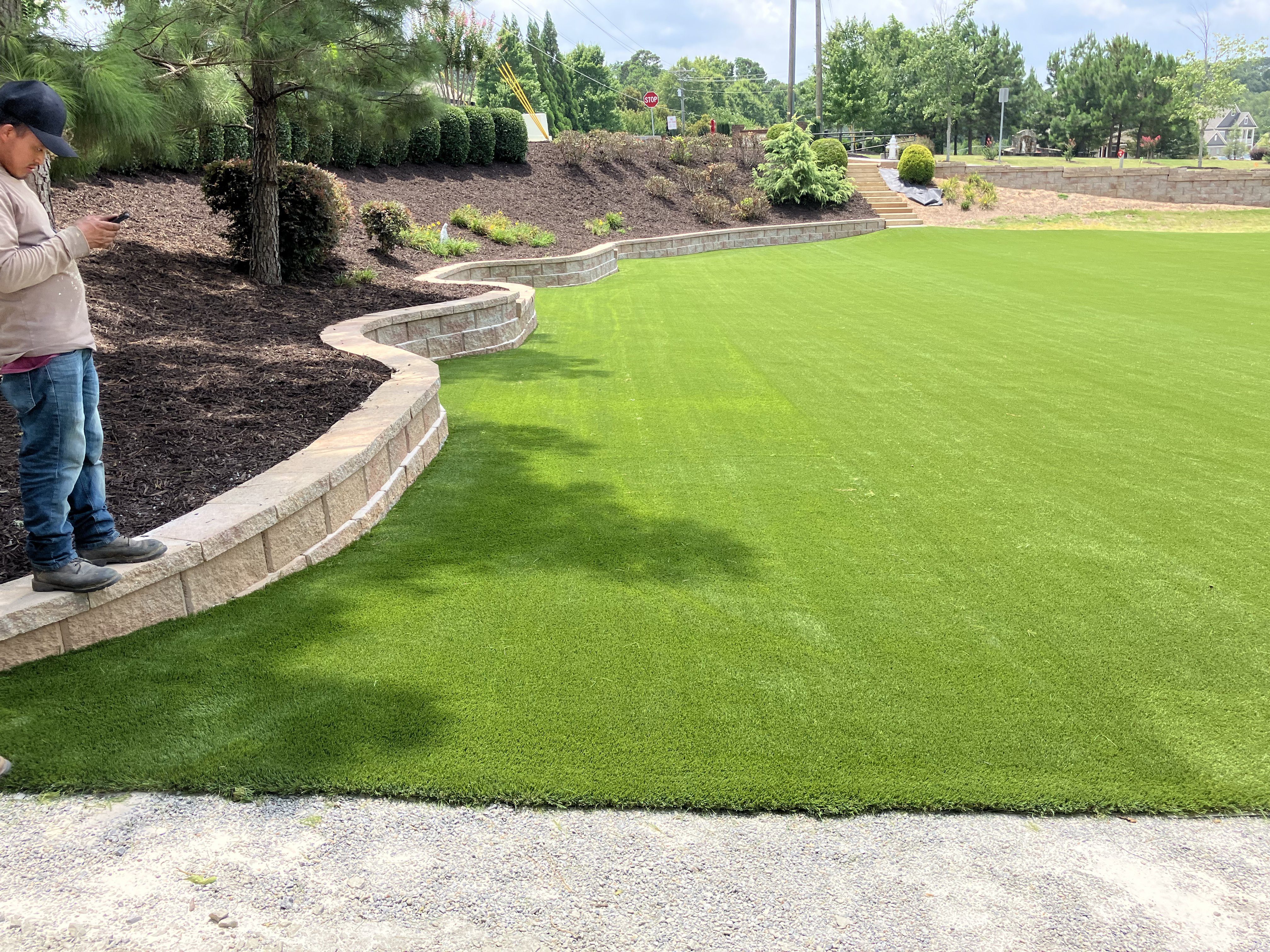 Terraced Hillside Lawn